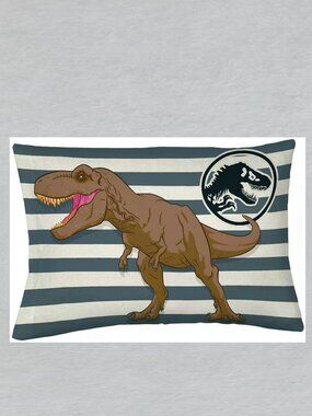 Jurassic World Reversible Pillowcase measures 20 x 30 inches